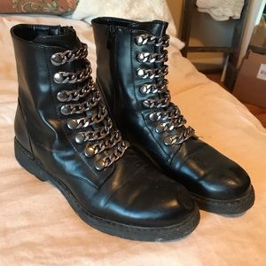 Edgy chain booties